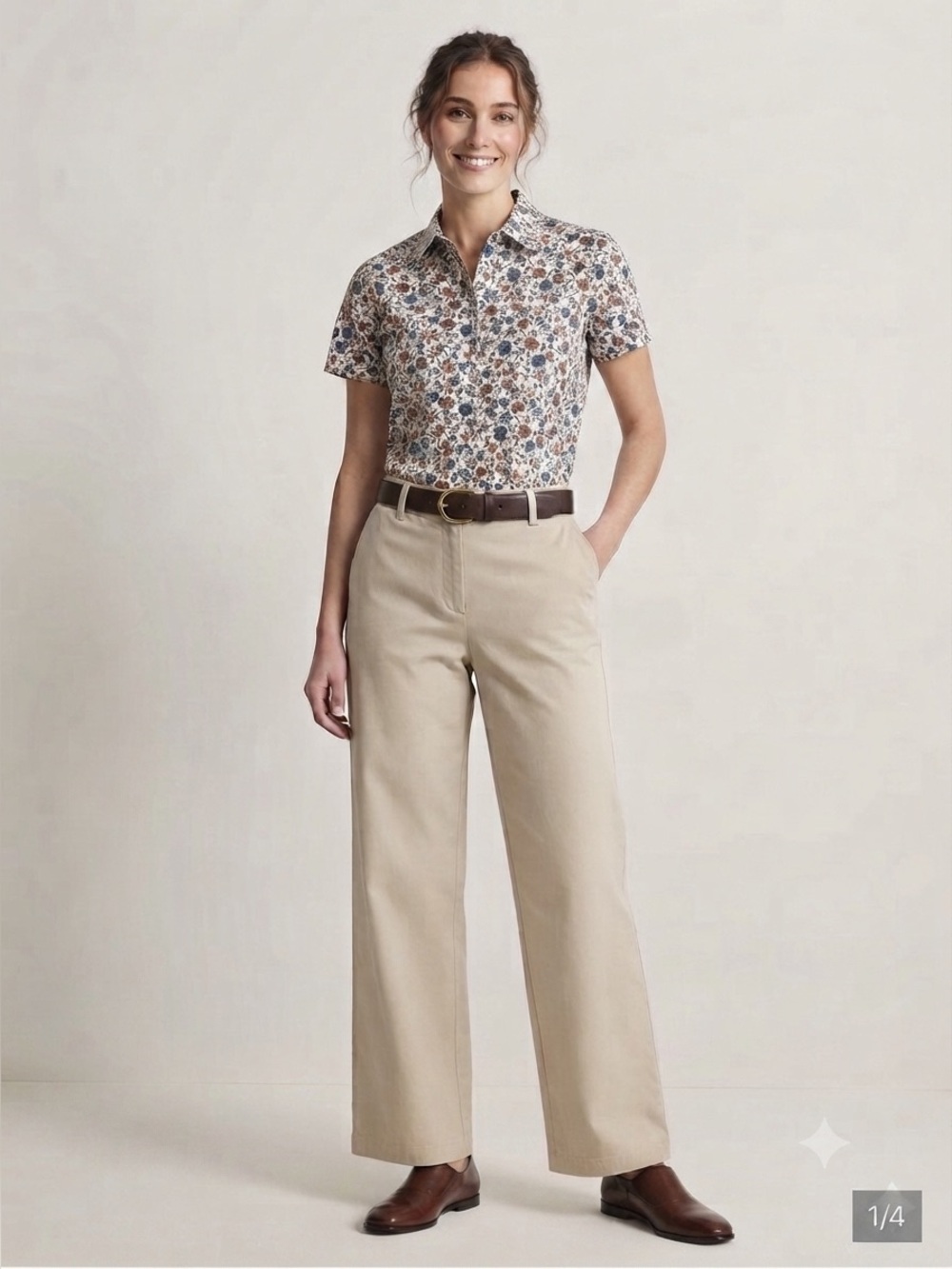 Izod Women’s Beige Straight-Leg Chinos